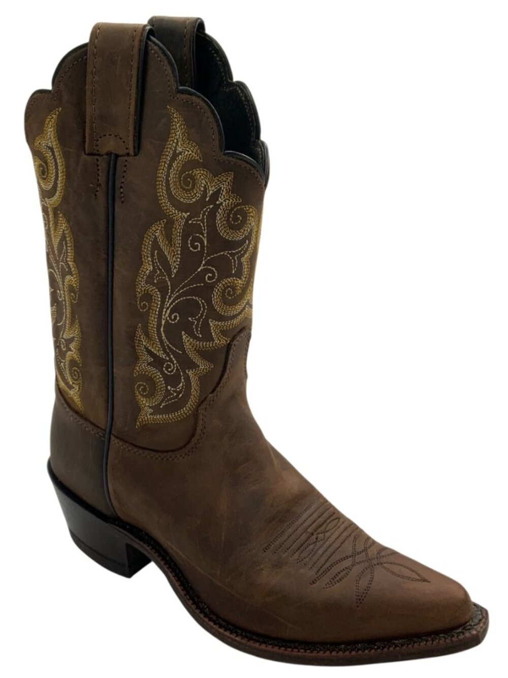 Justin Classics Western Cowgirl Leather Boots 6.5 B Brown Bay Apache L4933